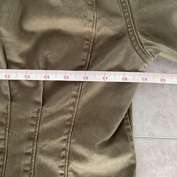 Current/Elliott women’s button up top / light jacket olive green‎ raw edge 2/M - Picture 12 of 15